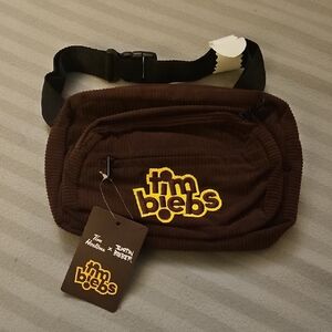 Justin Bieber Brown Belt Bag with Yellow Logo